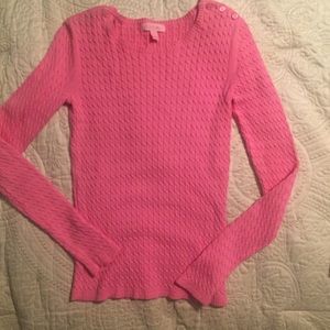 Lilly Pulitzer pink  cotton cable sweater xs